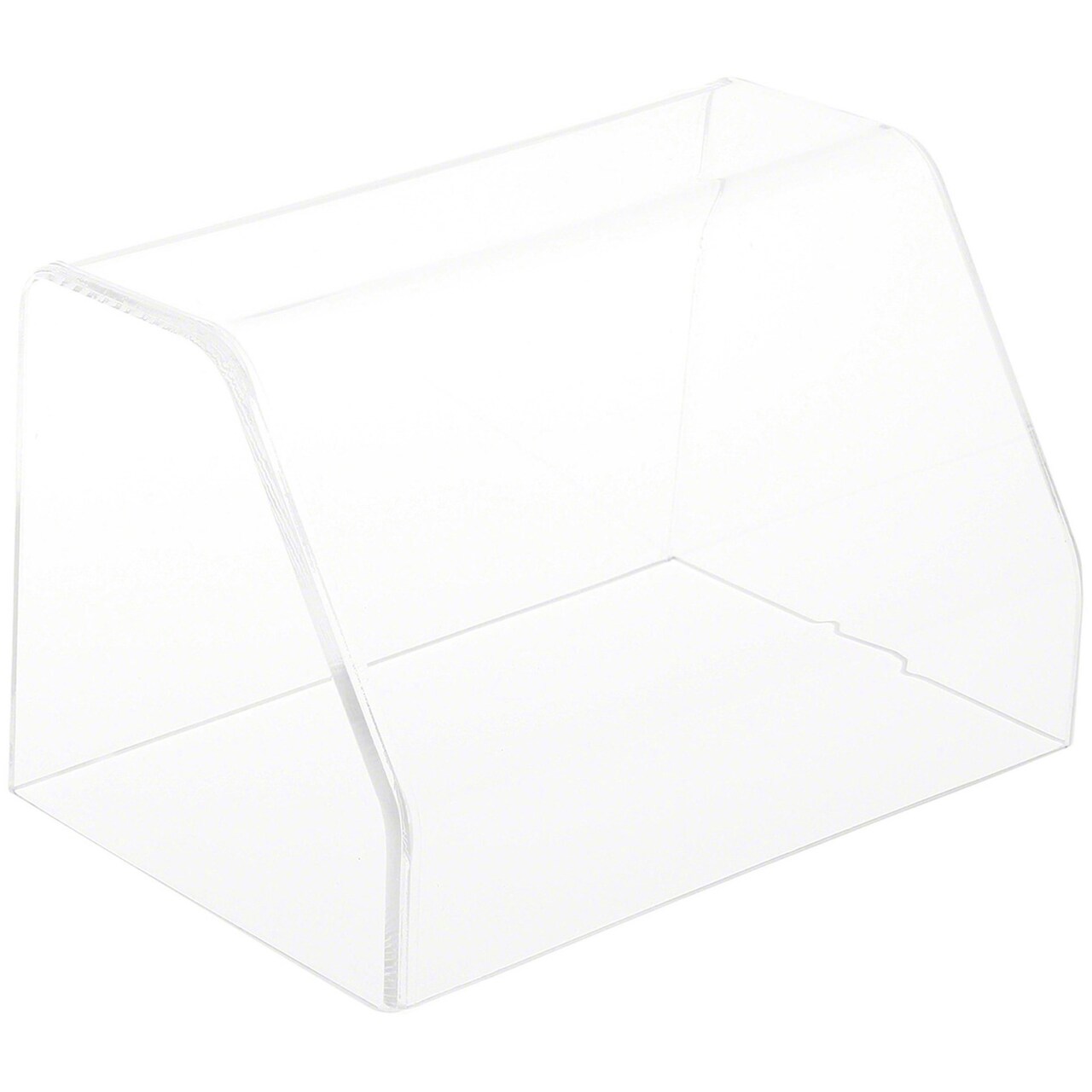 Plymor Clear Acrylic Slanted Front Display Case with No Base, 6" W x 4" D x 4" H
